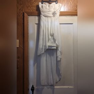 Size 15 Strapless Teeze Me High Low Wedding/Reception Gown